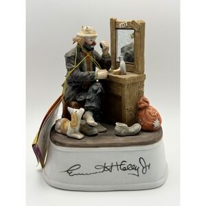 Emmett Kelly Jr Flambro The Finishing Touch Clown Porcelain Figure Weary Willie